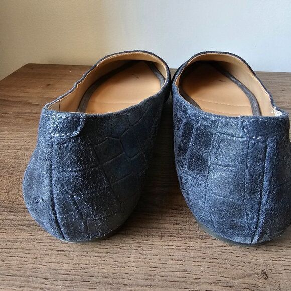 EUC ME TOO GENUINE LEATHER ANDI 7 PEWTER POINTY FLAT LOAFERS SIZE 8M WOMENS - Picture 9 of 16